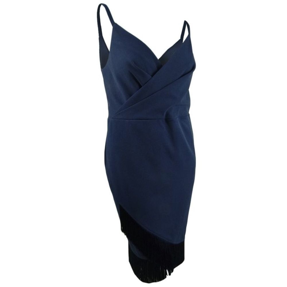Betsey Johnson Women's Plus Size Fringe-Trim Sheath Dress (18W, Navy Seals)